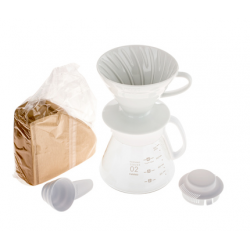 Hario V60 Dripper & Pot White